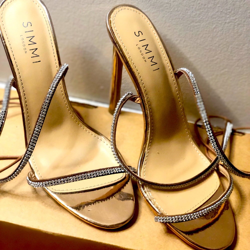 Simmi London | Rhinestone Strap Heels